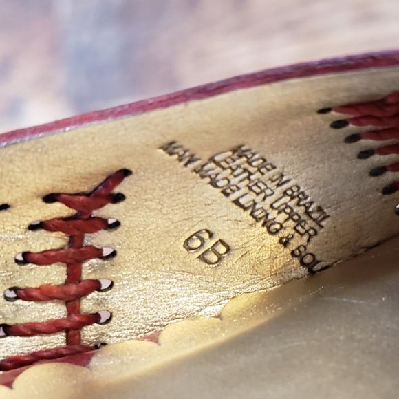 Jessica Simpson Red Leather Flats / slides - Picture 4 of 6